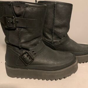 UGG Black Fleece-Lined Boots